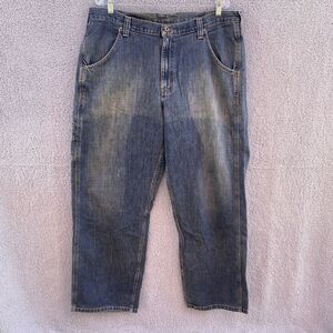 Vtg Lee Dungarees Baggy Skater Work Straight Leg Jeans 36x32 (39x32.5)